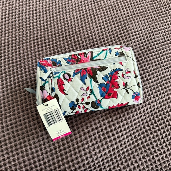 Vera Bradley Floral Quilted Wallet in Blue and Pink - Picture 2 of 4